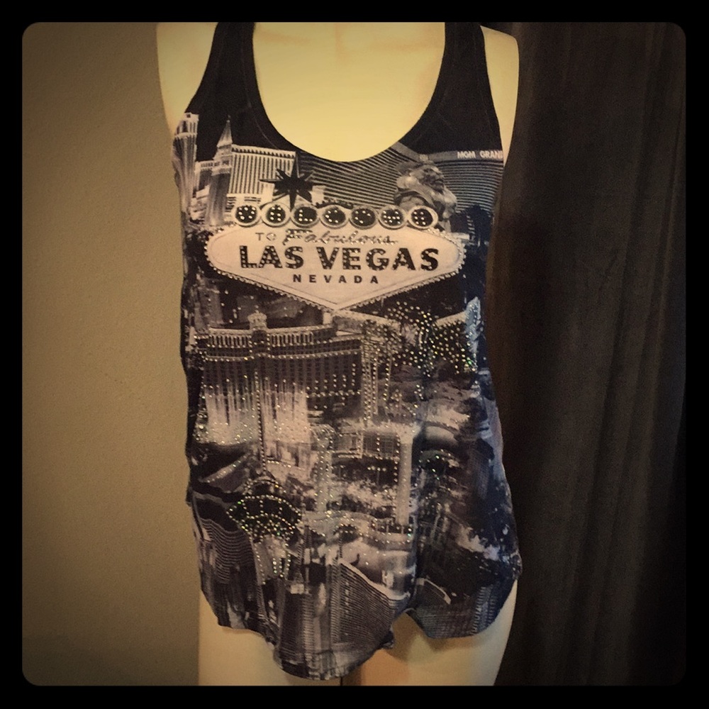 Rhinestone Vegas tank top